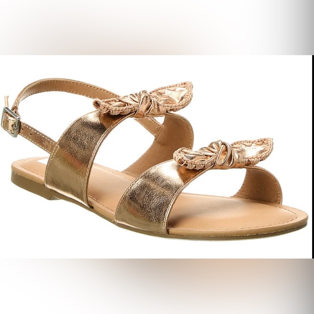New Big‎ Kids Dolce Vita Caicey Rose Gold Bow Ankle Strap Sandals Size 3Y
